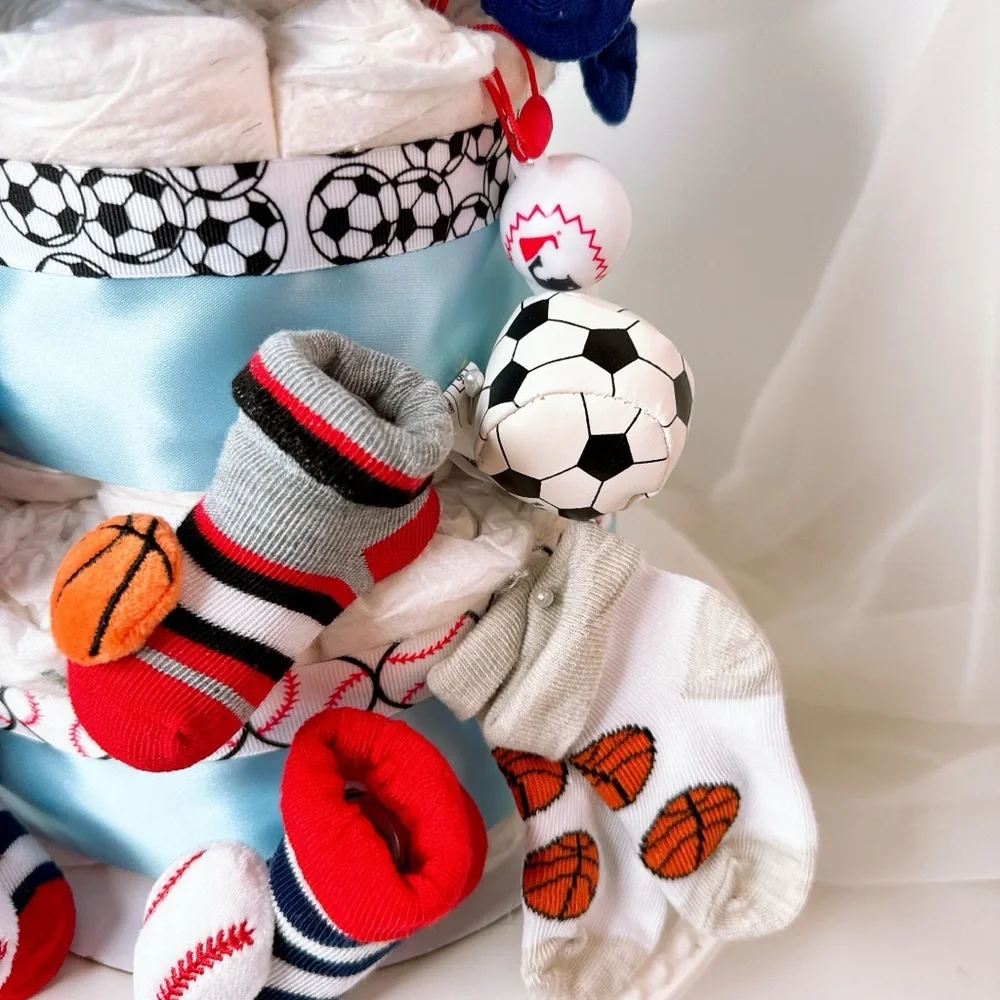 Sports Diapers Cake, Sports Baby Shower Gift